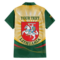 Personalised Lithuania Independence Day Family Matching Short Sleeve Bodycon Dress and Hawaiian Shirt Coat Of Arms Proud - Wonder Print Shop