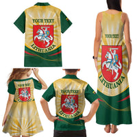 Personalised Lithuania Independence Day Family Matching Tank Maxi Dress and Hawaiian Shirt Coat Of Arms Proud - Wonder Print Shop