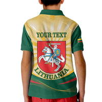 Personalised Lithuania Independence Day Kid Polo Shirt Coat Of Arms Proud - Wonder Print Shop