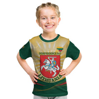 Personalised Lithuania Independence Day Kid T Shirt Coat Of Arms Proud - Wonder Print Shop