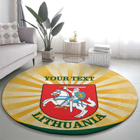Personalised Lithuania Independence Day Round Carpet Coat Of Arms Proud