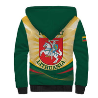 Personalised Lithuania Independence Day Sherpa Hoodie Coat Of Arms Proud - Wonder Print Shop