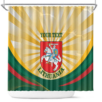 Personalised Lithuania Independence Day Shower Curtain Coat Of Arms Proud