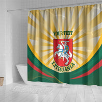 Personalised Lithuania Independence Day Shower Curtain Coat Of Arms Proud