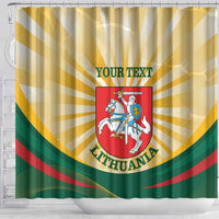 Personalised Lithuania Independence Day Shower Curtain Coat Of Arms Proud