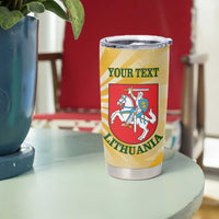 Personalised Lithuania Independence Day Tumbler Cup Coat Of Arms Proud - Wonder Print Shop
