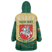 Personalised Lithuania Independence Day Wearable Blanket Hoodie Coat Of Arms Proud - Wonder Print Shop