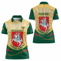 Personalised Lithuania Independence Day Women Polo Shirt Coat Of Arms Proud - Wonder Print Shop