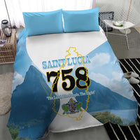 Proud To Be Saint Lucia 758 Bedding Set Pitons With Map - Wonder Print Shop
