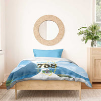 Proud To Be Saint Lucia 758 Bedding Set Pitons With Map - Wonder Print Shop