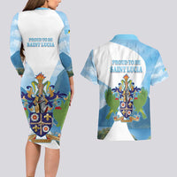 Proud To Be Saint Lucia 758 Couples Matching Long Sleeve Bodycon Dress and Hawaiian Shirt Pitons With Map - Wonder Print Shop