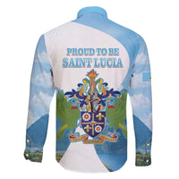 Proud To Be Saint Lucia 758 Family Matching Long Sleeve Bodycon Dress and Hawaiian Shirt Pitons With Map - Wonder Print Shop