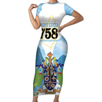 Proud To Be Saint Lucia 758 Family Matching Short Sleeve Bodycon Dress and Hawaiian Shirt Pitons With Map - Wonder Print Shop