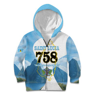 Proud To Be Saint Lucia 758 Kid Hoodie Pitons With Map - Wonder Print Shop