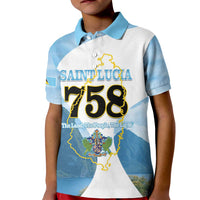 Proud To Be Saint Lucia 758 Kid Polo Shirt Pitons With Map - Wonder Print Shop