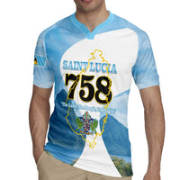 Proud To Be Saint Lucia 758 Rugby Jersey Pitons With Map - Wonder Print Shop