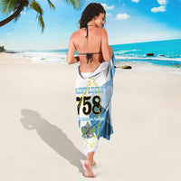 Proud To Be Saint Lucia 758 Sarong Pitons With Map - Wonder Print Shop