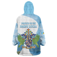 Proud To Be Saint Lucia 758 Wearable Blanket Hoodie Pitons With Map - Wonder Print Shop
