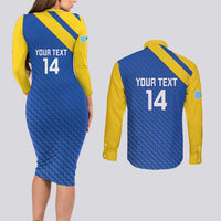 Custom Saint Lucia Football Couples Matching Long Sleeve Bodycon Dress and Long Sleeve Button Shirt 2025 Go Champions - Wonder Print Shop