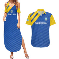 Custom Saint Lucia Football Couples Matching Summer Maxi Dress and Hawaiian Shirt 2025 Go Champions - Wonder Print Shop