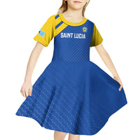Custom Saint Lucia Football Kid Short Sleeve Dress 2025 Go Champions - Wonder Print Shop