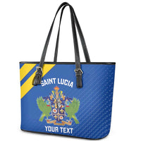 Custom Saint Lucia Football Leather Tote Bag 2025 Go Champions - Wonder Print Shop