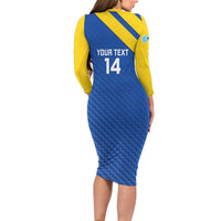 Custom Saint Lucia Football Long Sleeve Bodycon Dress 2025 Go Champions - Wonder Print Shop