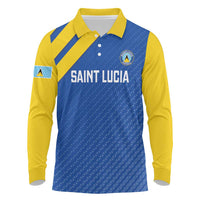 Custom Saint Lucia Football Long Sleeve Polo Shirt 2025 Go Champions - Wonder Print Shop