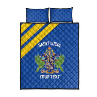 Custom Saint Lucia Football Quilt Bed Set 2025 Go Champions - Wonder Print Shop