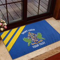 Custom Saint Lucia Football Rubber Doormat 2025 Go Champions - Wonder Print Shop