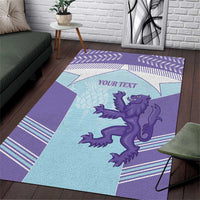 Scotland Football Custom Area Rug 2026 Come On Scottish Dragon Thistle Cyan - Wonder Print Shop
