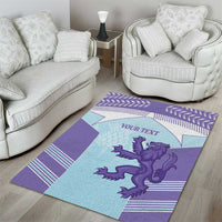 Scotland Football Custom Area Rug 2026 Come On Scottish Dragon Thistle Cyan - Wonder Print Shop