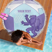 Scotland Football Custom Beach Blanket 2026 Come On Scottish Dragon Thistle Cyan - Wonder Print Shop