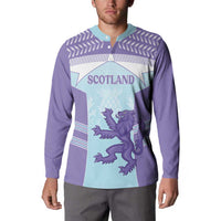 Scotland Football Custom Button Sweatshirt 2026 Come On Scottish Dragon Thistle Cyan - Wonder Print Shop