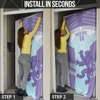 Scotland Football Custom Door Cover 2026 Come On Scottish Dragon Thistle Cyan - Wonder Print Shop