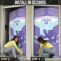 Scotland Football Custom Door Cover 2026 Come On Scottish Dragon Thistle Cyan - Wonder Print Shop