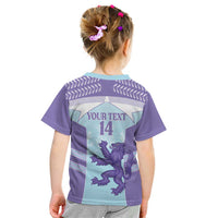 Scotland Football Custom Kid T Shirt 2026 Come On Scottish Dragon Thistle Cyan - Wonder Print Shop