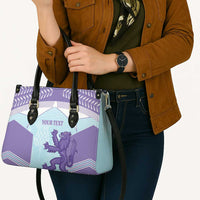Scotland Football Custom Leather Bag 2026 Come On Scottish Dragon Thistle Cyan - Wonder Print Shop
