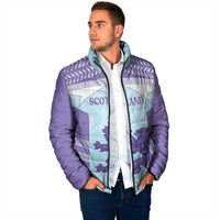 Scotland Football Custom Padded Jacket 2026 Come On Scottish Dragon Thistle Cyan - Wonder Print Shop