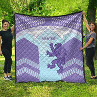 Scotland Football Custom Quilt 2026 Come On Scottish Dragon Thistle Cyan - Wonder Print Shop