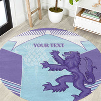 Scotland Football Custom Round Carpet 2026 Come On Scottish Dragon Thistle Cyan - Wonder Print Shop