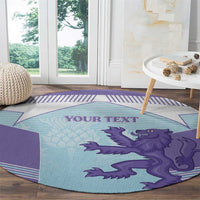Scotland Football Custom Round Carpet 2026 Come On Scottish Dragon Thistle Cyan - Wonder Print Shop