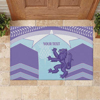 Scotland Football Custom Rubber Doormat 2026 Come On Scottish Dragon Thistle Cyan - Wonder Print Shop