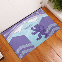 Scotland Football Custom Rubber Doormat 2026 Come On Scottish Dragon Thistle Cyan - Wonder Print Shop