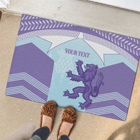 Scotland Football Custom Rubber Doormat 2026 Come On Scottish Dragon Thistle Cyan - Wonder Print Shop