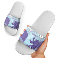 Scotland Football Custom Slide Sandals 2026 Come On Scottish Dragon Thistle Cyan - Wonder Print Shop