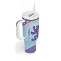 Scotland Football Custom Tumbler With Handle 2026 Come On Scottish Dragon Thistle Cyan - Wonder Print Shop