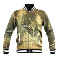 Personalized Afro Haiti Le Saut Baseball Jacket Ayiti Waterfall Vintage Grunge Style - Wonder Print Shop