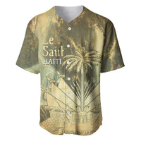 Personalized Afro Haiti Le Saut Baseball Jersey Ayiti Waterfall Vintage Grunge Style - Wonder Print Shop
