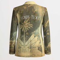 Personalized Afro Haiti Le Saut Blazer Ayiti Waterfall Vintage Grunge Style - Wonder Print Shop